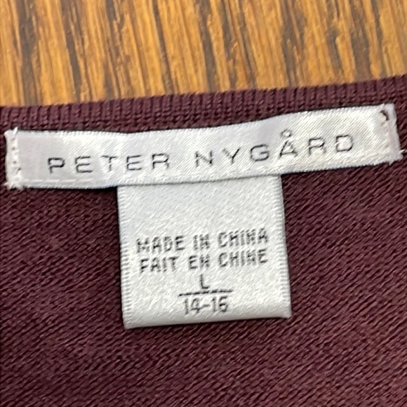 Peter Nygard Dark Brown 100% Marino Wool Tank NWOT SZ L - Picture 3 of 4